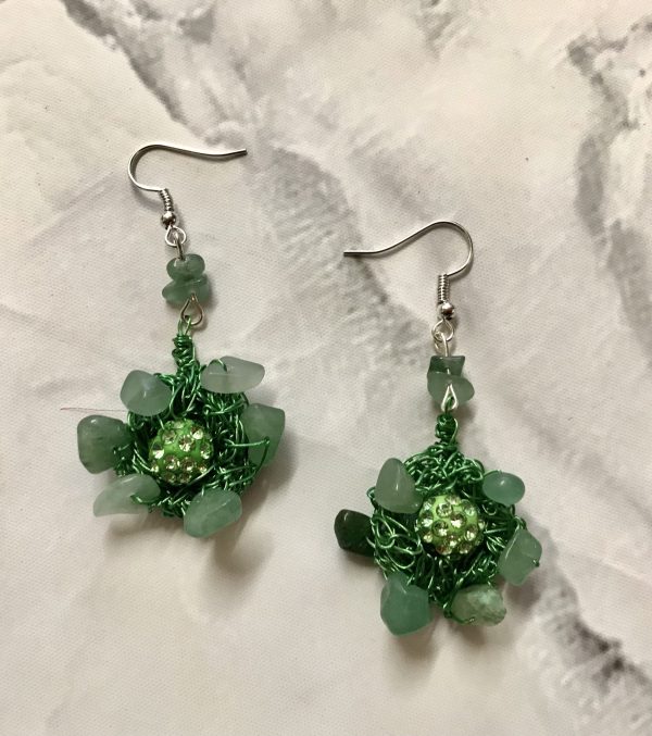 Bird Nest Gemstone Earrings - Image 5
