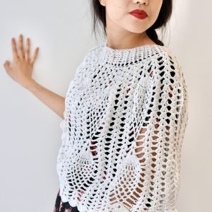 Lace Leaves Cape - Hand-crocheted botanical lace cape. Custom colors. Only 1 remaining. By Sarah Valley UK