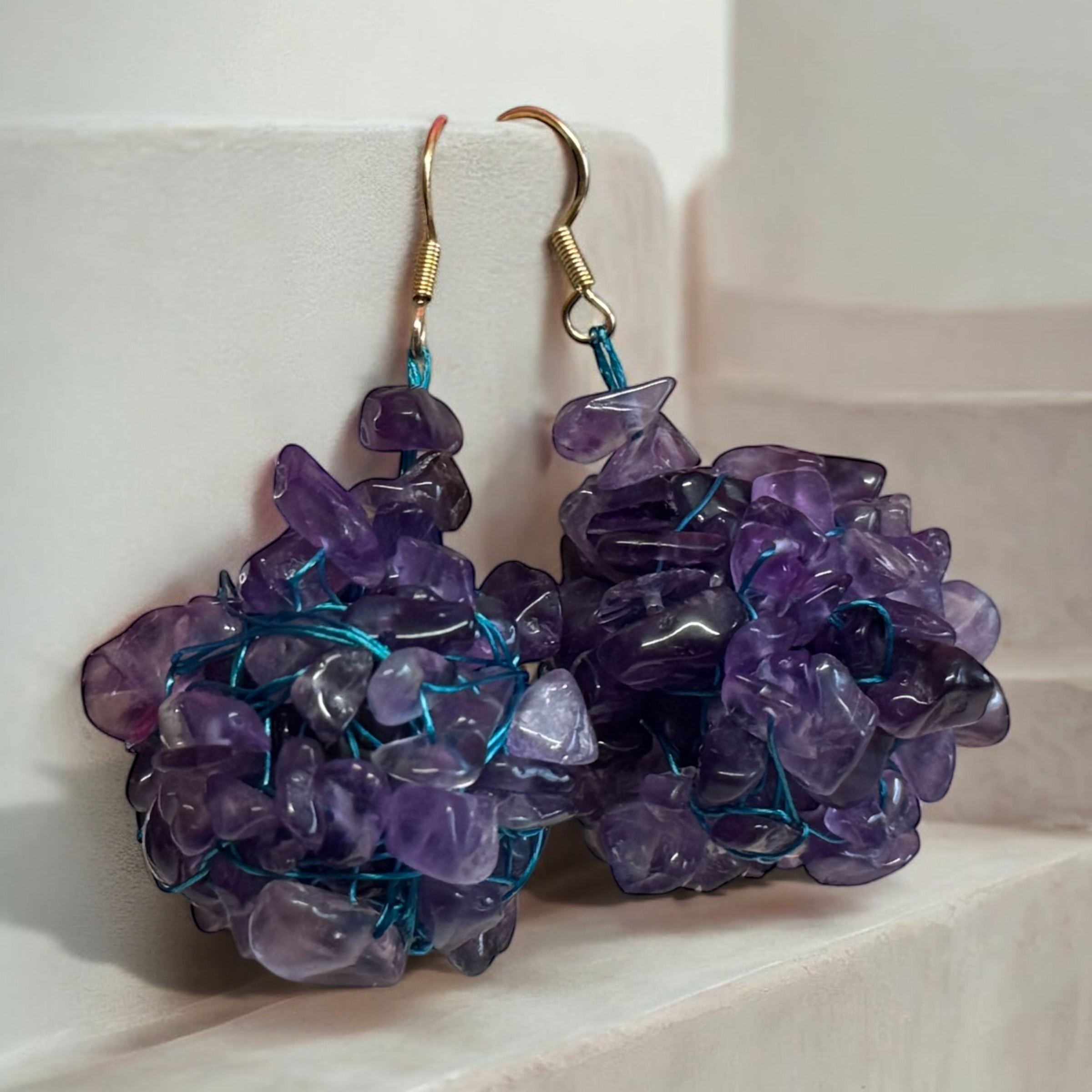 Gemstone Drop Earrings - Image 4