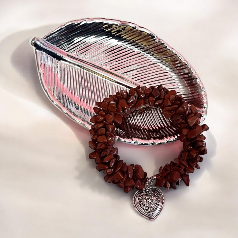 Love Bracelet for Women- Ethical gemstones & silver heart charm. Handmade hypoallergenic luxury. Sarah Valley UK