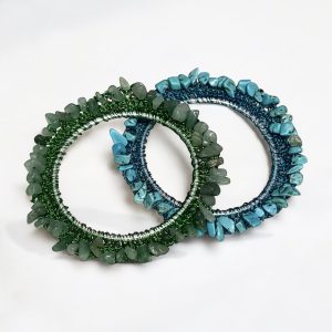 Gemstone Double Bangle Set