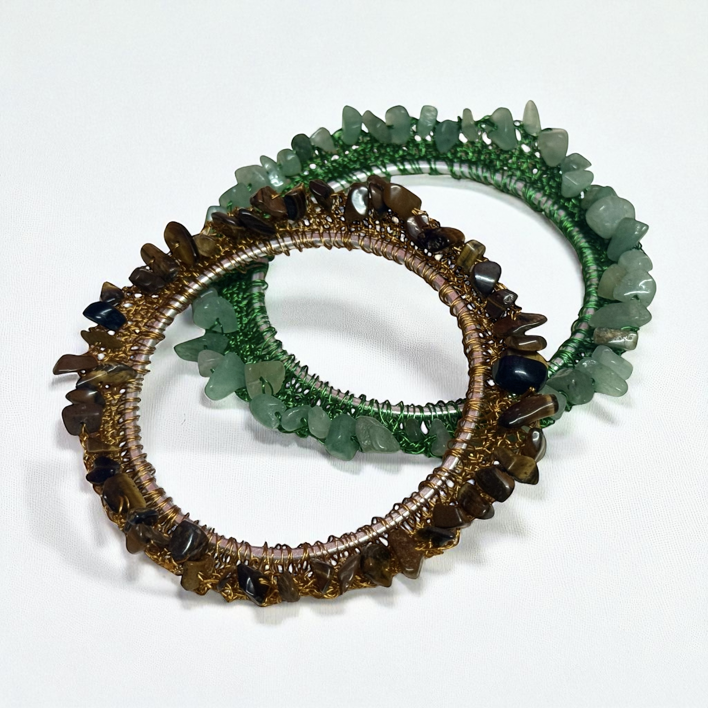Gemstone Double Bangle Set - Image 4