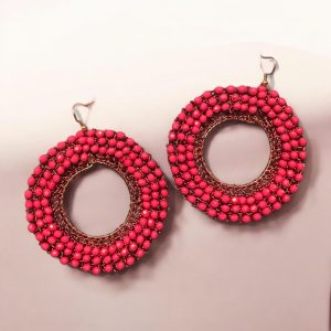 Mandala Bohemian Earrings (Large) - 8cm fire-polished Czech crystals. Hand-crochet luxury. Sarah Valley UK