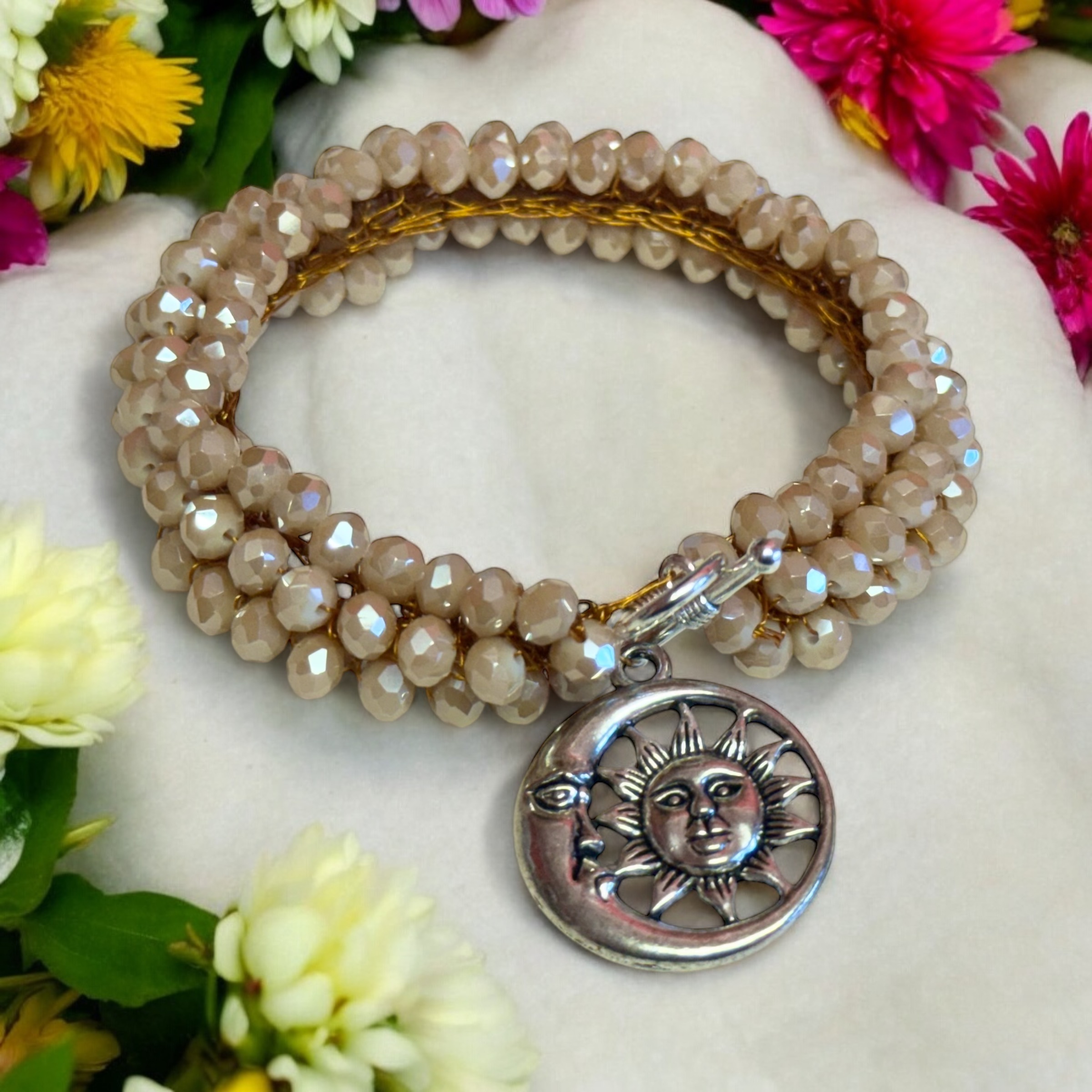 Bohemian Crystal Moon and Sun Bracelet - Image 3