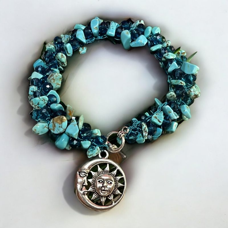 Gemstone and Crystal Moon and Sun Bracelet - Order Now!