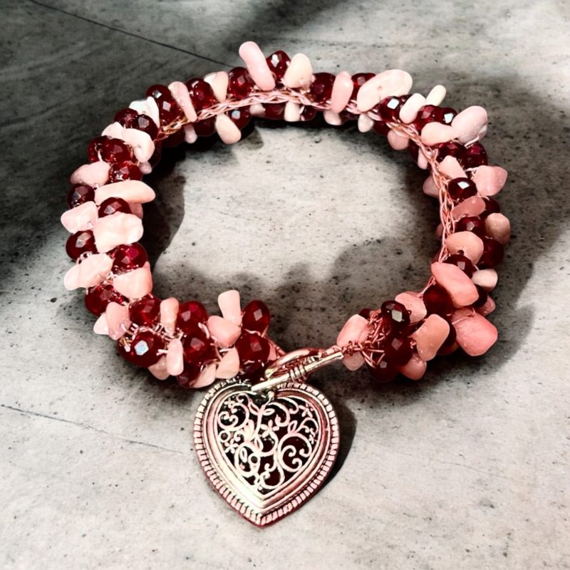 Gemstone and Crystal Heart Bracelet - Order Now!