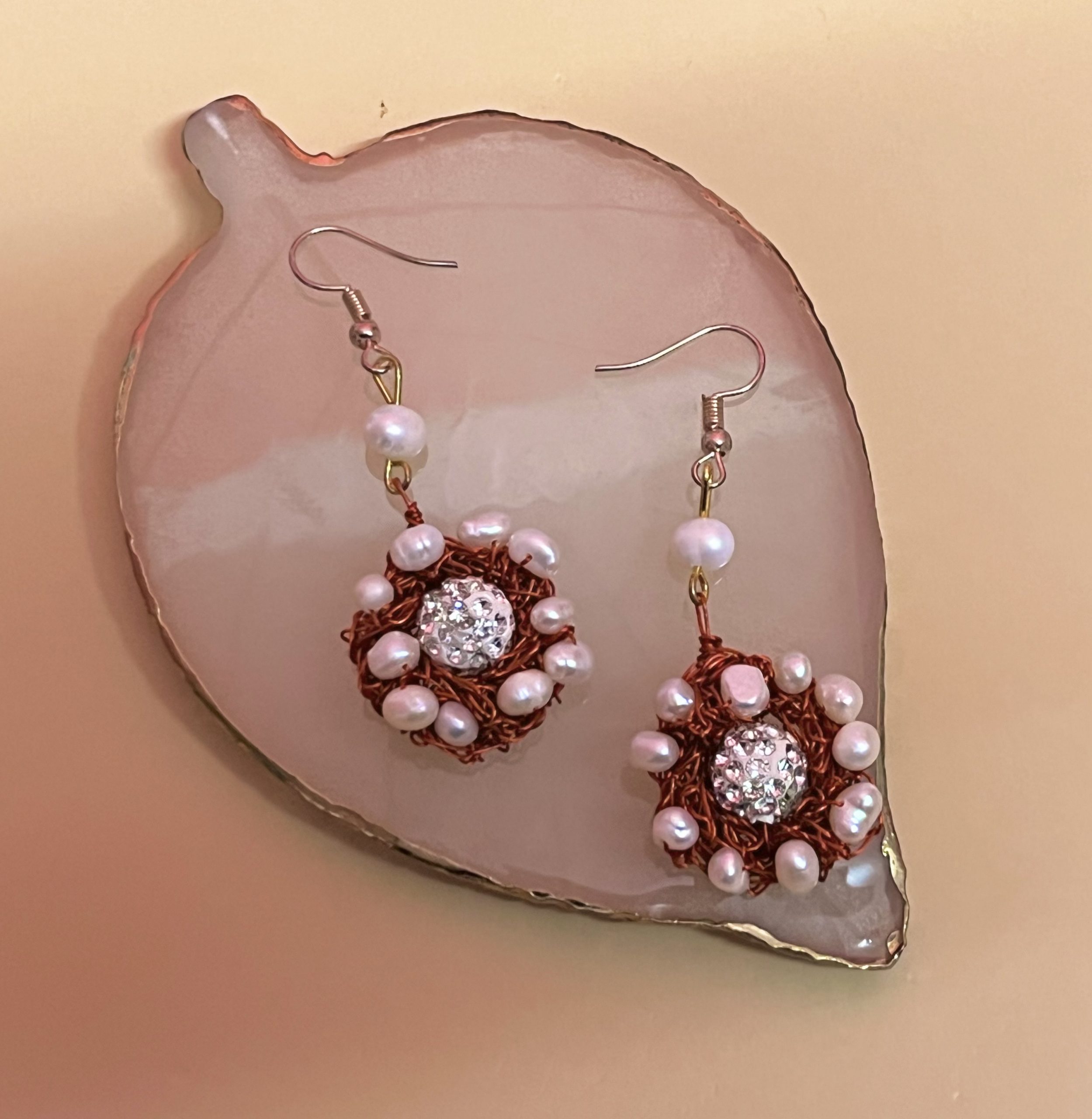 Bird Nest Pearl Earrings - Image 3