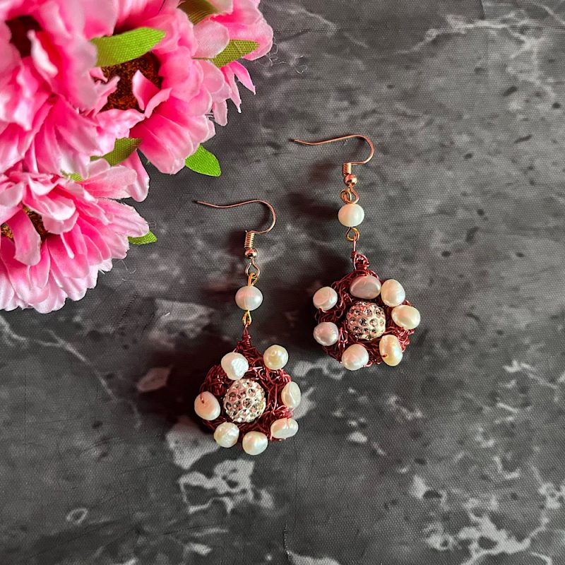 Bird Nest Pearl Earrings – Nature's Elegance by Sarah Valley