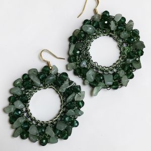 Gemstone and Bohemian Crystal Earrings