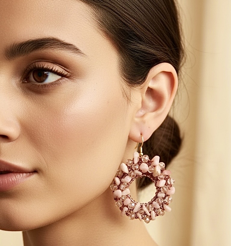 Crystal & Gemstone Hoop Earrings