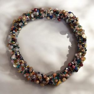 Chunky necklace for women: hand-crocheted artisan statement jewelry