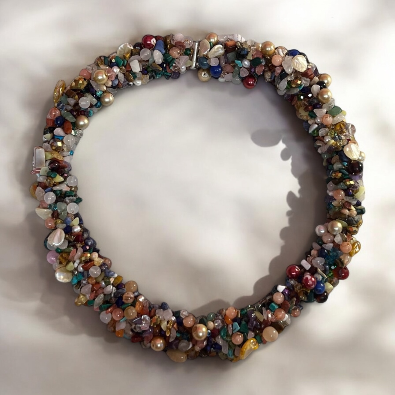Chunky necklace for women: hand-crocheted artisan statement jewelry