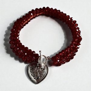 Hand Crafted Bohemian Crystal Heart Bracelet