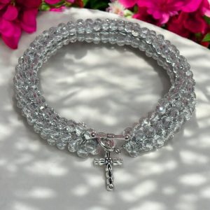 Bohemian Crystal Cross Bracelet – Faith-Inspired Artisan Jewelry