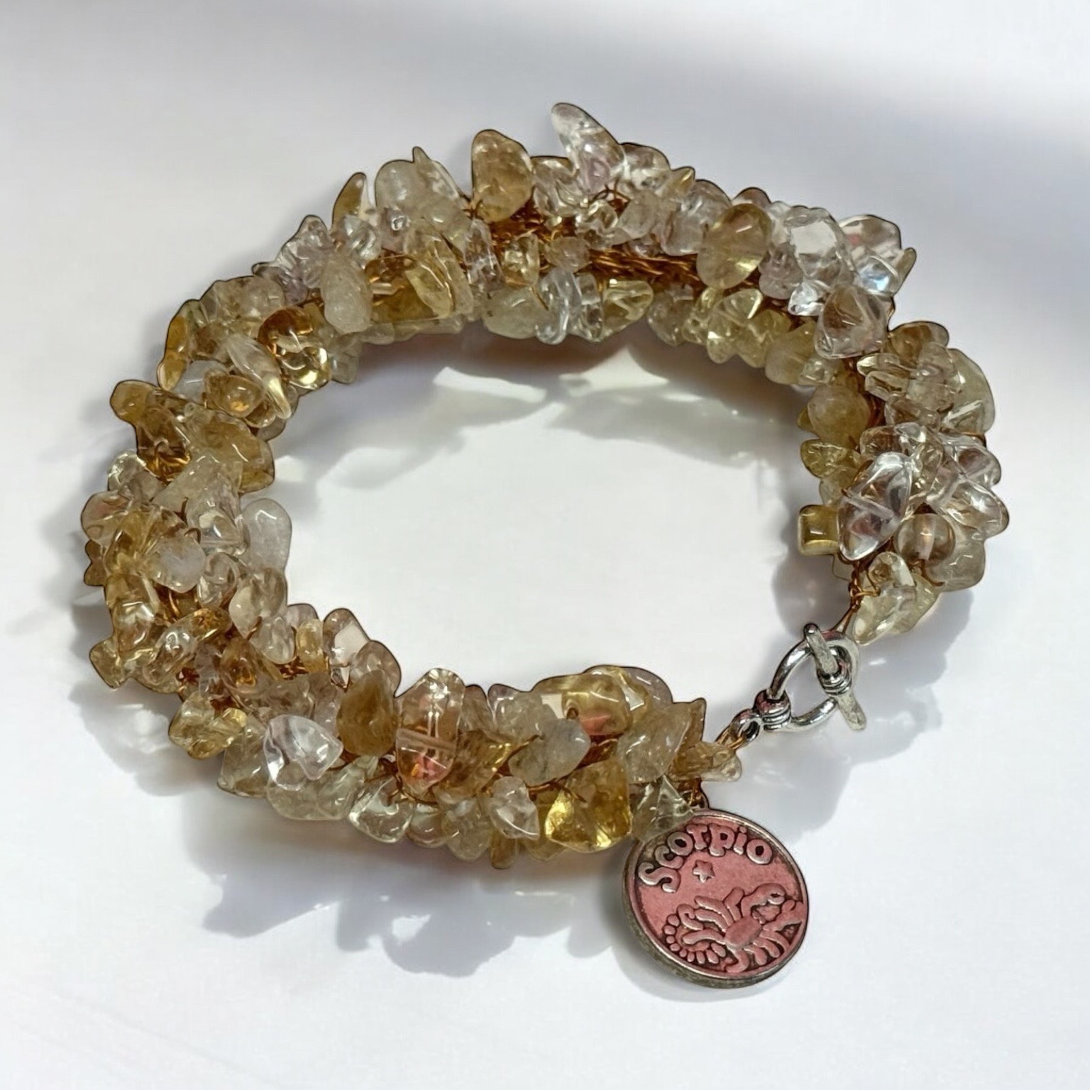 Radiant Citrine Bracelet with Scorpio Charm | November Birthstone Bracelet - Image 2