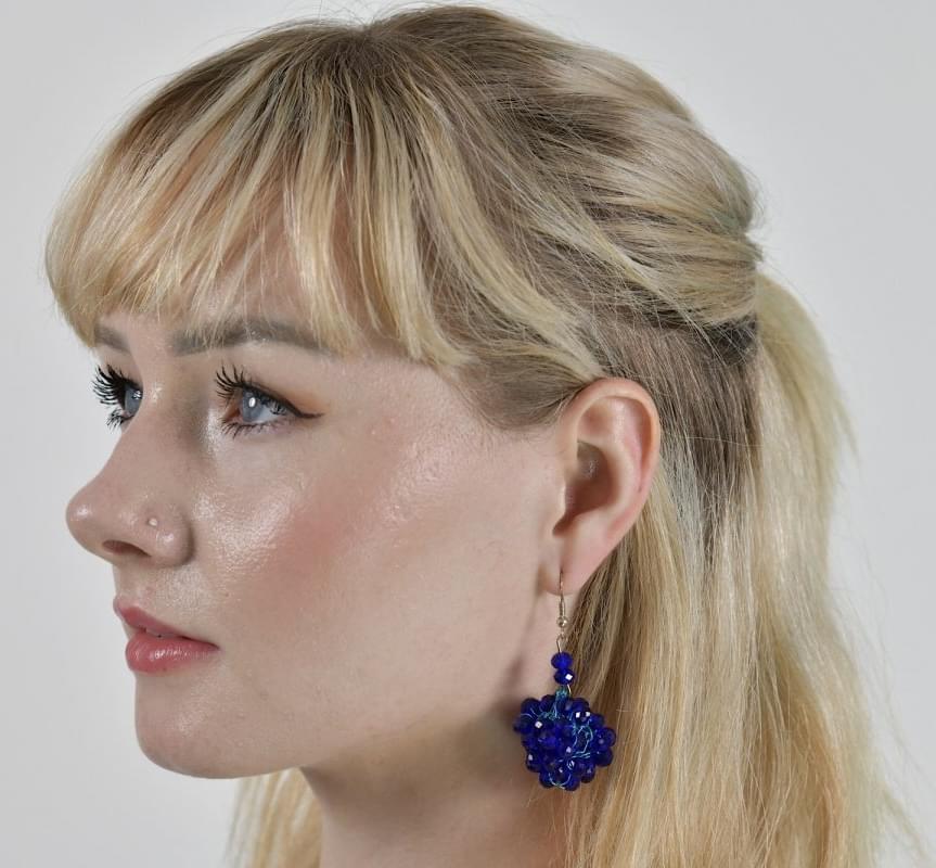 blue crystal drop earrings handmade bohemian crystal earrings uk
